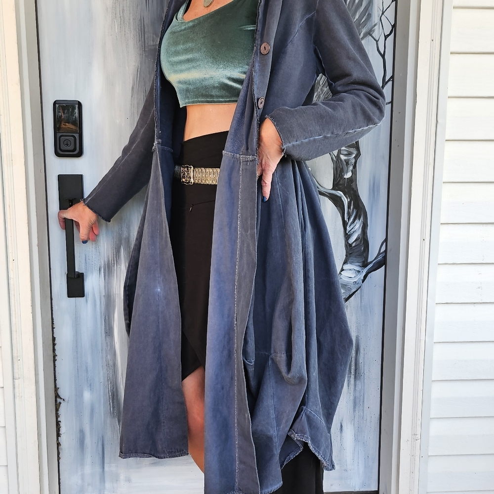 Luukaa soft long navy color jacket